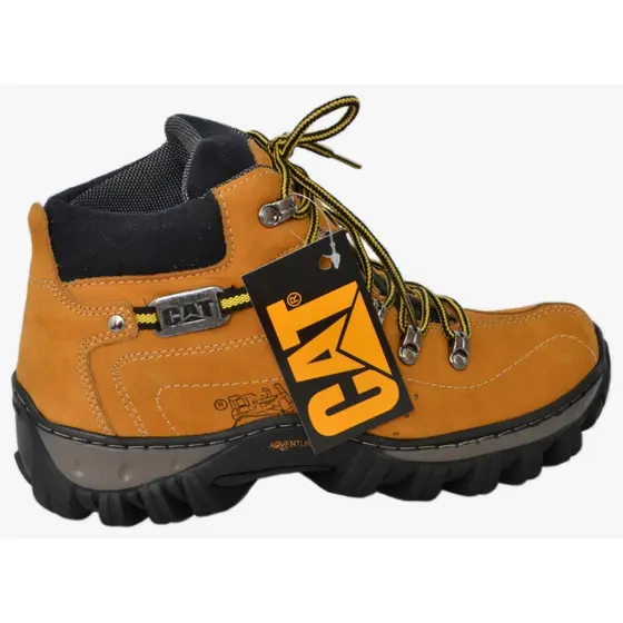 sapatenis bota caterpillar couro legitimo confortavel costurada passeio e trabalho