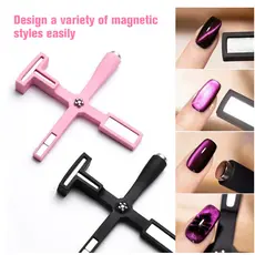 IMÃ 5 Em 1 Ferramentas De Ímã De Olho De Gato Esmalte Magnético De Cabeça Dupla Simples Desenhos 3D Para Unhas Gel