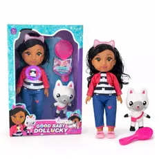 Boneca Gabby Girl C/PET e Pente A Casa Mágica Gabbys Dollhouse 28CM Musical C/Som e Luz