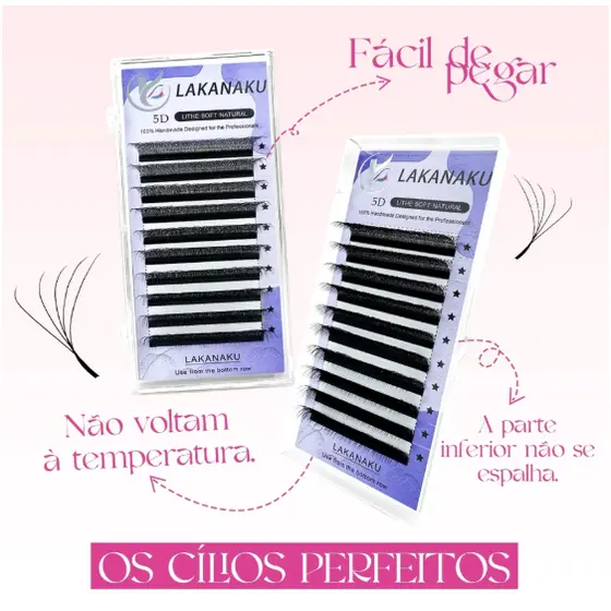 Cilios Lakanaku Fio a Fio W 5D 0,07D Lash