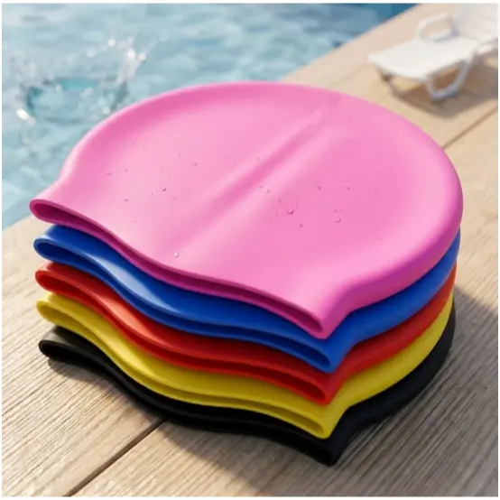 Touca de Natação Silicone Confortável Antiderrapante Piscina Adulto e Infantil Tamanho único