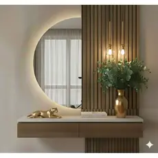 Espelho Orgânico Grande De Led Meia Lua Redondo Grande  110x60 varios tamanhos banheiro sala copa