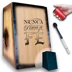 Cajón/carron Acústico Nunca Perca A Fé + Sleep + Vassourinha.
