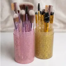 Kit 12 Pincéis com brilho completo + Porta Pincéis para iniciantes ou profissionais