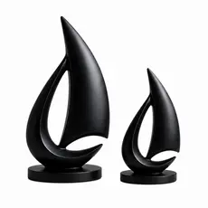Kit 2 Barcos Decorativos Barco Veleiro | Escultura Moderna Minimalista | Decoração Sala Luxo, Estante e Escritório
