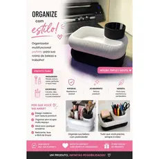 Organizador de Maquiagem Giratório 360° Porta Pincéis Premium Penteadeira