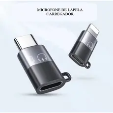 Adaptador USB-C para iPhone | Conversor Tipo-C para Lightning Reversível Microfone De Lapela
