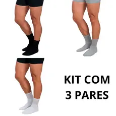 Kit 3 Pares Meias Masculino Cano Alto Sport Oferta Imperdível Só Hoje