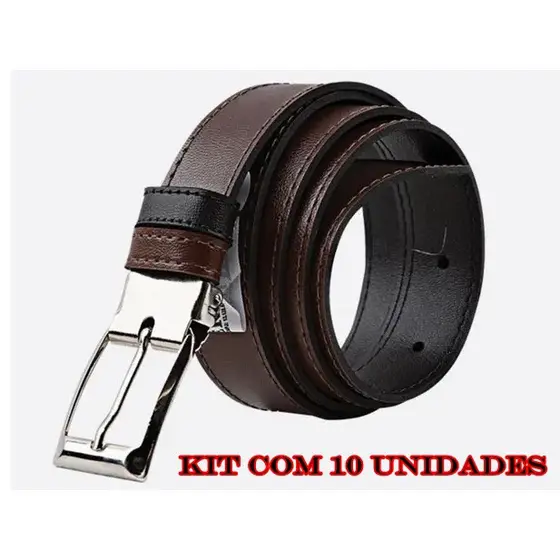 Kit 10 Unidades Cinto Masculino Dupla Face Promoção Limitada Estoque Esgotando