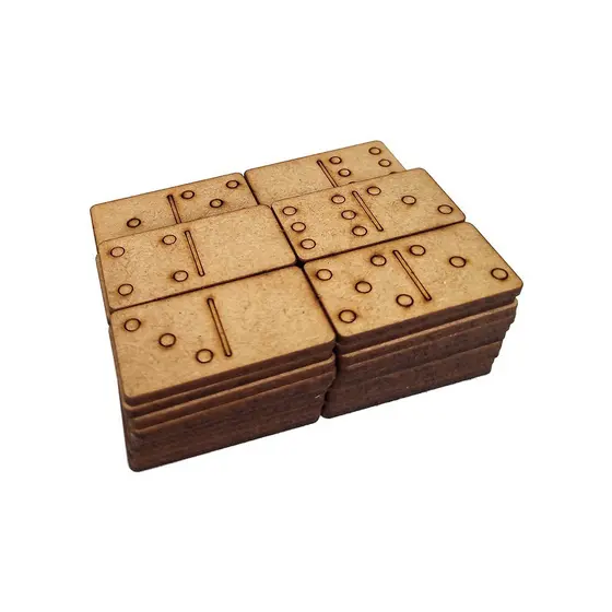 Kit com 5 jogos de dominó presente lembrancinha brinquedo educativo em MDF cru SEM CAIXA