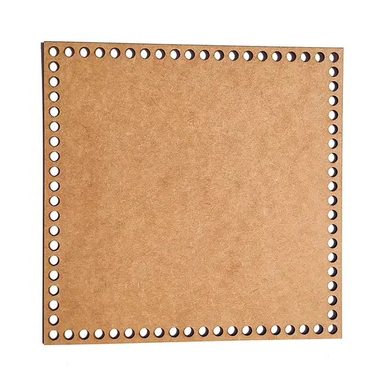 Base de crochê quadrado fio de malha - mdf