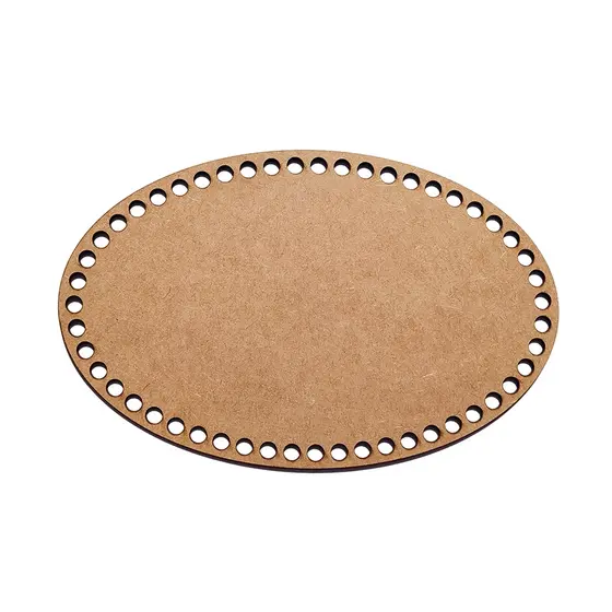 Base de crochê oval fio de malha - mdf