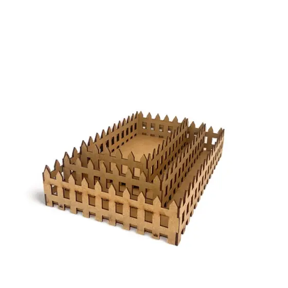 Kit 3 Bandejas Cercadinhos Decoração Fazendinha Mdf Cru