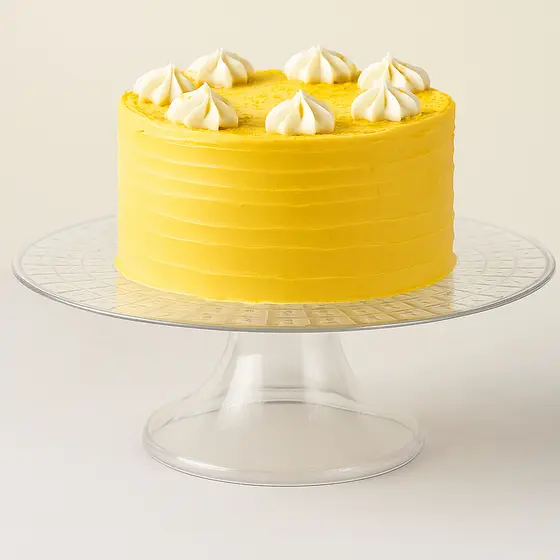 Boleira Lapidada Cristal 30cm Transparente Luxo Suporte Bolo Fruta Decoração Festa Enfeite de Mesa