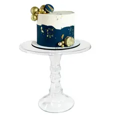 Boleira Transparente Regulável Bandeja Colonial Royale 4x1 Suporte Para Bolo Doce Decoração De Festa