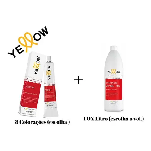 Kit 8 Colorações Yellow By Alfaparf + Ox 1 Litro