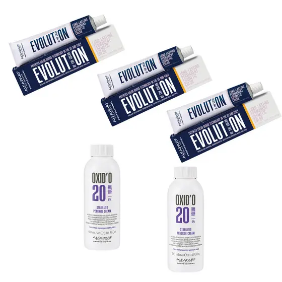 Kit 3 Colorações Evolution Alfaparf 60g e 2 Ox 90ml - Escolha pelo Chat