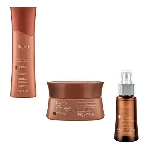 Kit Shampoo 250ml Máscara 300g e Óleo Amend Marula Fabulous 60ml