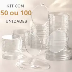 Kit Medalha Acrílico Cristal 100 Unidades Redonda Ideal Para Premiação Qualidade Premium