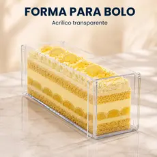 Forma Cake Acrílico 30x10x10 Transparente Fatias De Bolo Molde Profissional Qualidade Premium
