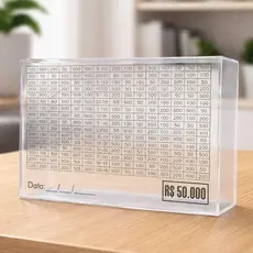 Cofre 50 Mil Desafio Método Japonês Juntar Dinheiro Economizar Em Acrílico