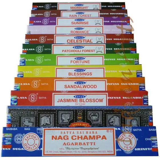 Incenso Indiano Nag Champa Satya - Diversos Aromas