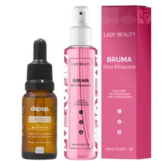 Kit Bruma Rosa Mosqueta 130ml Lady Beauty + Blindagem Poderosa Diluidor, Fixador Primer Dapop