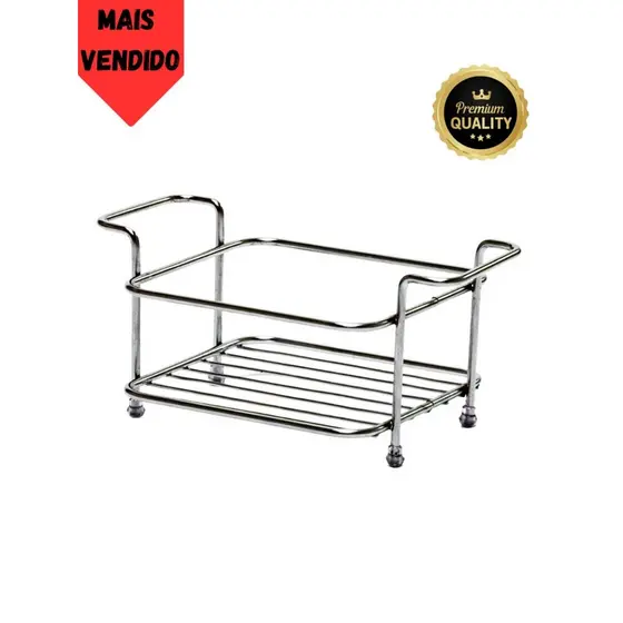 Suporte Porta Tempero Cromado Condimentos Cozinha Mesa Vidro