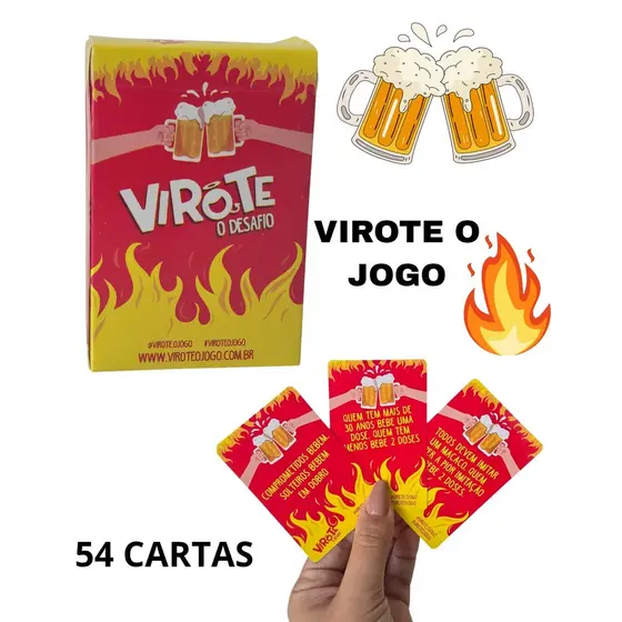 Jogo De Cartas baralho drinks casal amigos - Virote O Desafio, Esquenta, Goró, Bebão, faz ou bebe