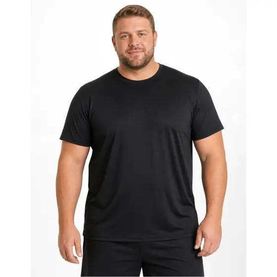 Camiseta Masculina Plus Size Dry Poliamida Premium Furadinha Curta Blusa Esportiva Fitness Antiodor