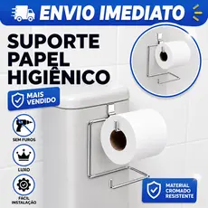 SUPORTE DUPLO CROMADO PORTA PAPEL HIGIENICO PARA CAIXA ACOPLADA PRIVADA OFERTA