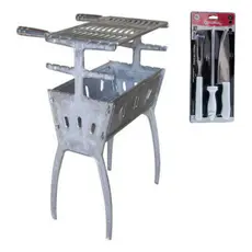 Churrasqueira  Aluminio Batido Desmontavel Alta 81 Cm