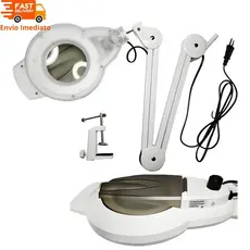 Lupa Luminária Articulável 120 Leds de Mesa Para micropigmentação Estética Profissional Manicure