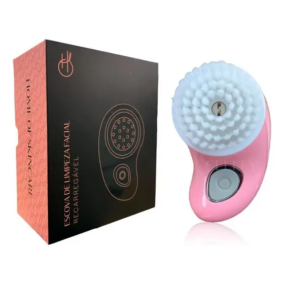 Escova Esponja Massageadora De Limpeza Facial Skincare Elétrica Recarregável S1011