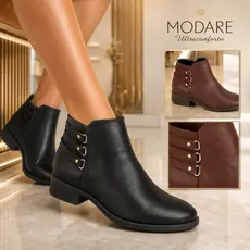 Bota Feminina Inverno Frio Modare Ultraconforto Salto Baixo Confortável Luxo Moda Versátil Original