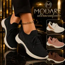 Tênis Feminino Modare Ultraconforto Knit Suprema Ortopédico Elegante Lançamento Leve Macio Original