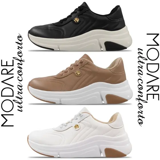 Tênis Feminino Casual Plataforma Modelo Moderno Lançamento Modare Ultraconforto Original