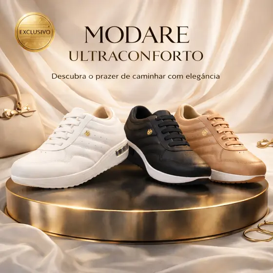 Tênis Feminino Elegante Modare Ultraconforto Ortopédico Macio Elegante Original