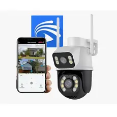 Camera Segurança A28b Lente Dupla 6mp Yoosee Cor Preto/branco WIFI