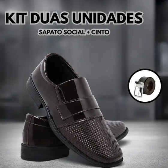 Sapato Social Infantil Menino (Kit com Cinto)