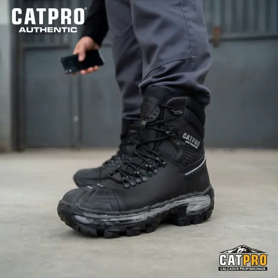 Coturno Masculino Bota Com C.a Resistente Couro Legitímo Top