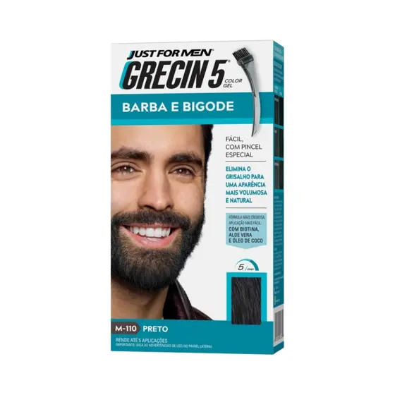 Tintura Grecin 5 Gel Barba E Bigode 28g - M-110 Preto