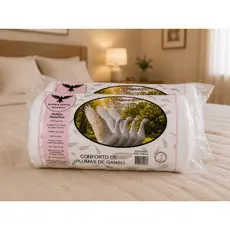 Kit Travesseiros Toque Pluma de Ganso 70x50cm Antiácaro Percal 400 Fios Super Confortáveis