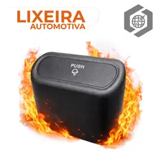 Mini Lixeira Portátil Automotiva Suspensa Lavável Com Tampa Automática Veícular