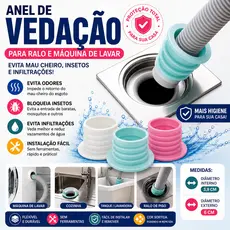 Anel de Vedação para maquina de lavar Ralo Anti Odor Anti Insetos Pia e Cozinha