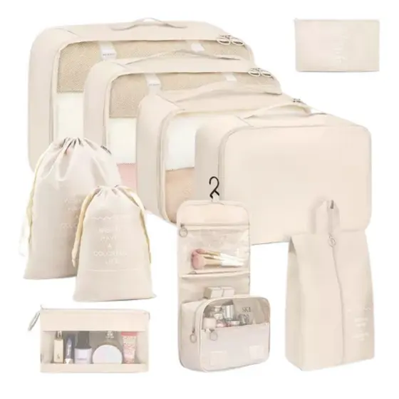 Organizador De Mala De Viagem Feminino Kit Completo Com 10