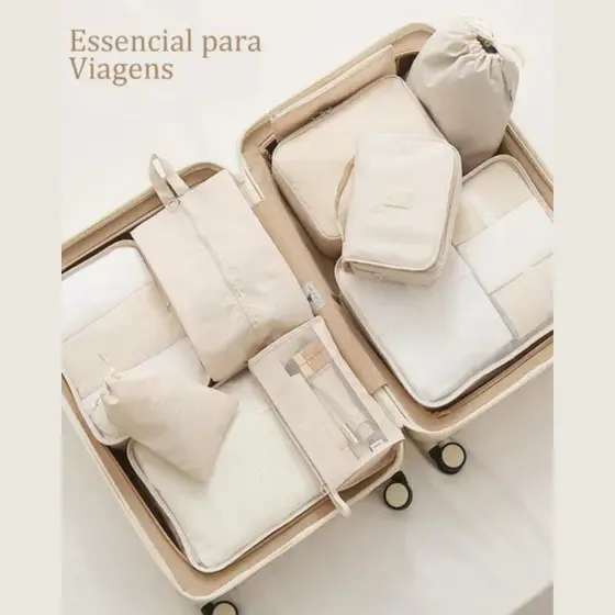 Kit 10 Necessaire Feminina Organizador De Malas Para Viagem