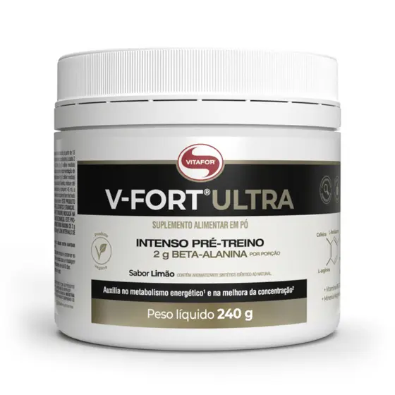 Pré-treino V-fort Ultra Vitafor 240g 2g Beta-alanina