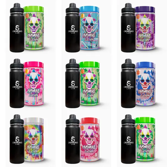 Combo Pré Treino Insane Clown 350g + Garrafa Térmica 800ml Preta