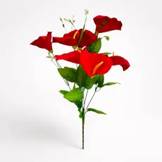Buquê de Antúrio Artificial 7 Flores 43cm Flor Artificial Realista Arranjo Decorativo para Vaso e Mesa